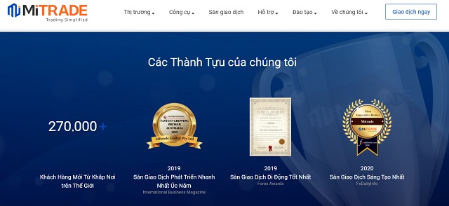 Thông tin về các tài khoản giao dịch tại Mitrade