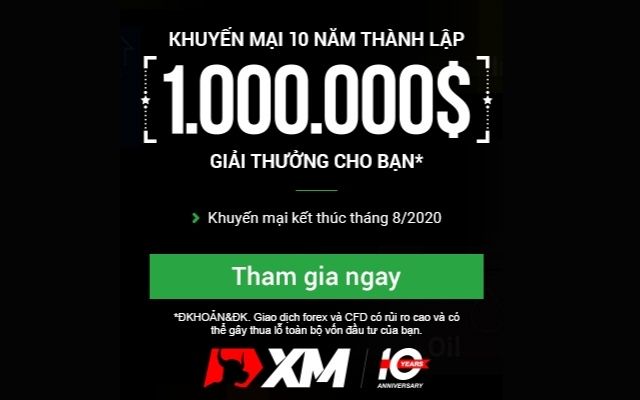 Chương trình khuyến mại thành lập sàn XM 10 năm