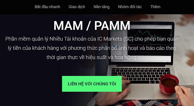 Phần mềm MAM / PAMM được cung cấp bởi sàn ICMarkets