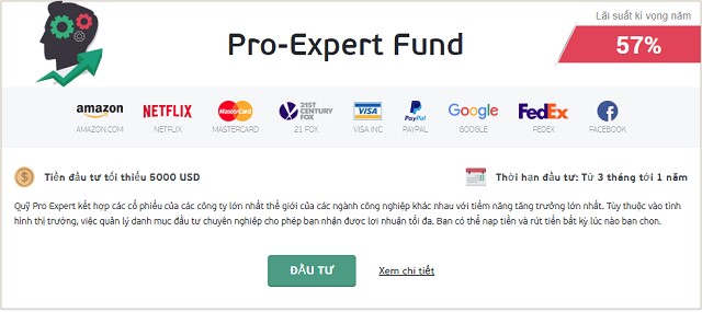 Quỹ Pro Expert là cổ phiếu của những công ty dẫn đầu trên thị trường