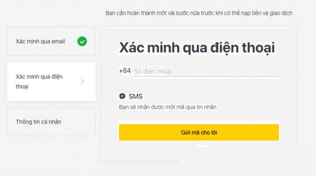 Ảnh 5: Nhập số điện thoại nhận mã xác minh